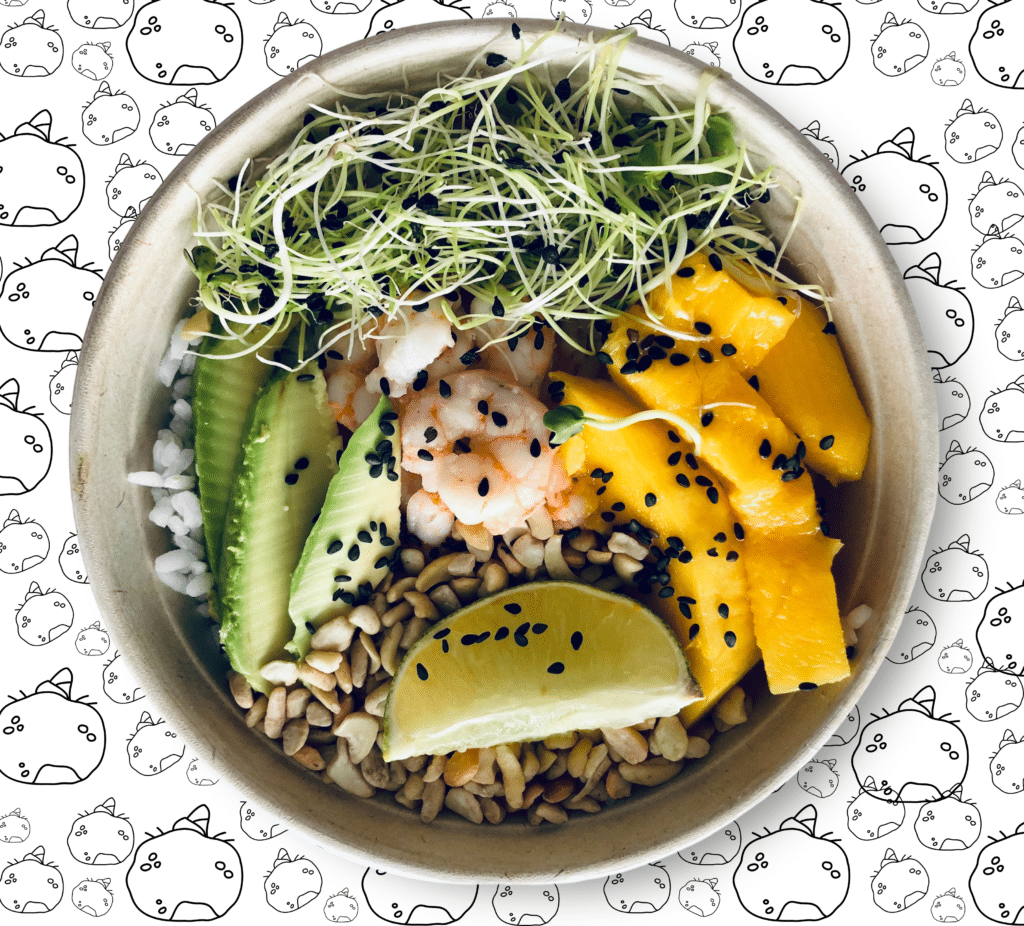 An Image Showing A Nutritious Konjac Rice Bowl