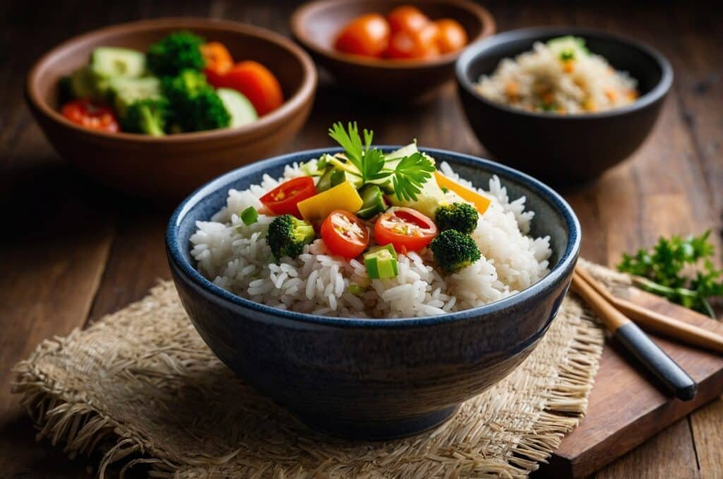 Konjac rice bowl on top of the table