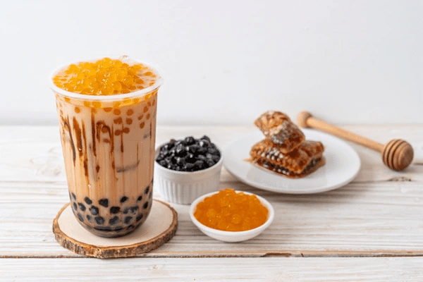 Refreshing bubble tea with tapioca pearls, honey, and konjac jelly - a homemade healthy and delicious treat made with a konjac jelly recipe.